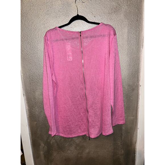 Soft Surroundings Audley Full Back Exposed Zipper Fuchsia Pink Long Jacket - Picture 6 of 8